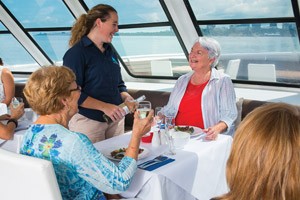 Eating lunch on a Darwin cruise